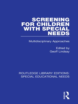 cover image of Screening for Children with Special Needs
